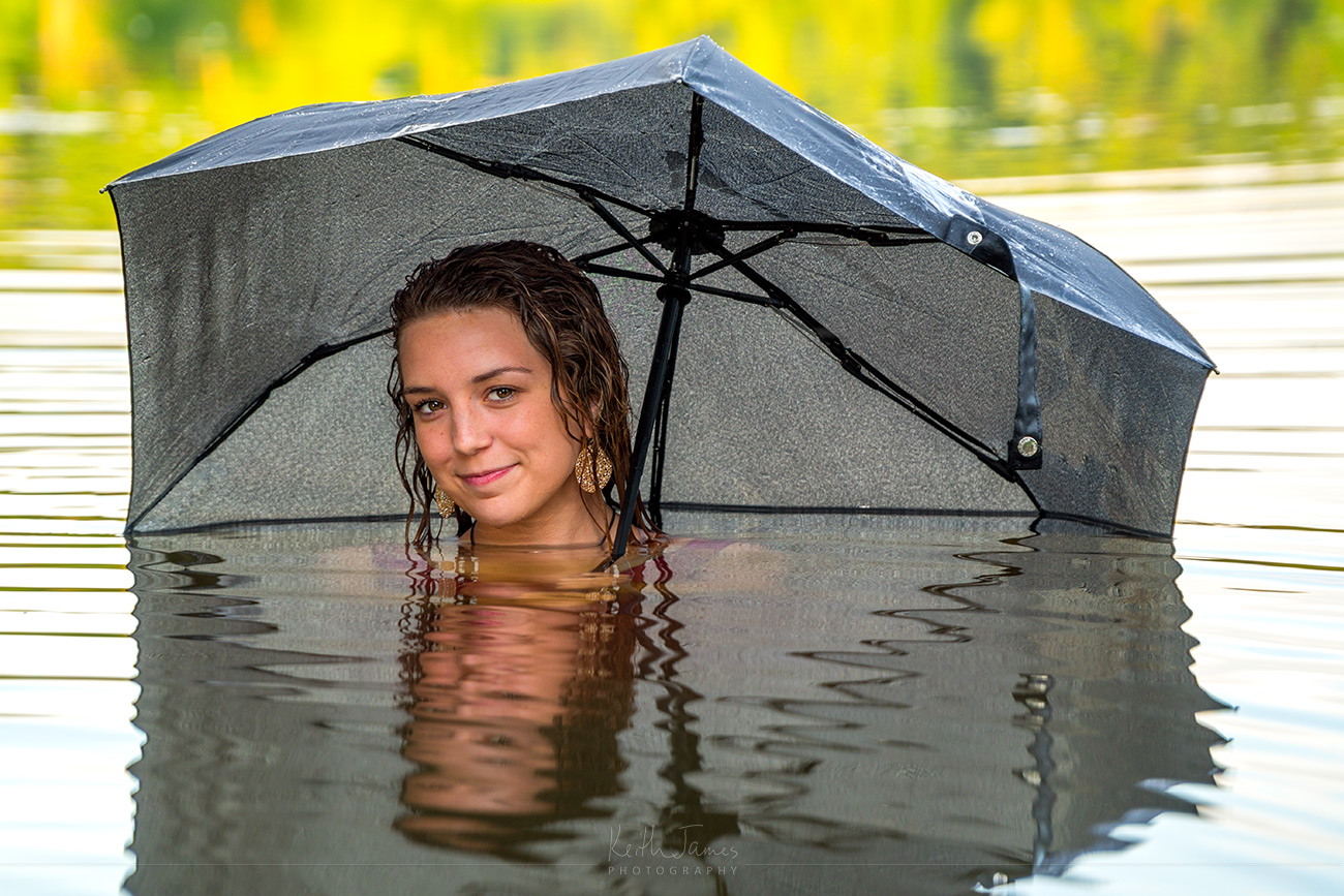 Portrait Photography: In water up to her neck!
